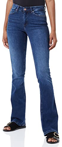 ONLY Damen Onlblush Mid flared Dnm Tai021 Noos Jeans, Dark Blue Denim, M / 34L EU