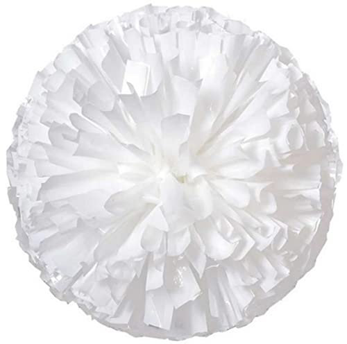 Hongyuangl 2er Pack Cheerleader Pom Poms Sport Tanz Cheer Kunststoff Pom Poms Cheerleading Poms für Sport Teamgeist Jubeln Fußball Fußball Basketball Baseball Tennis,Halloween Weihnachtsfeiern (Weiß)