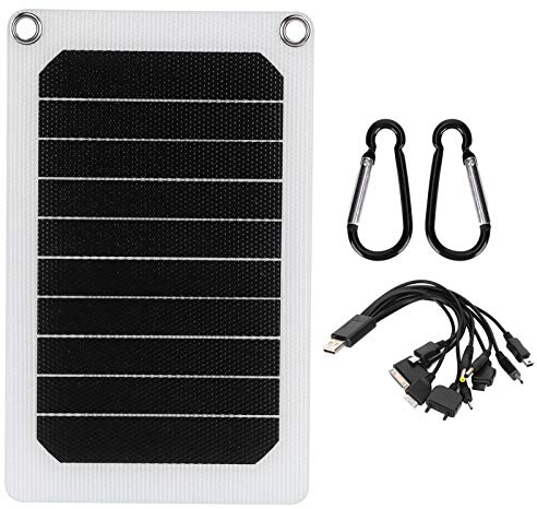 Panel Solar Plegable, Cargador batería USB Puerto Power Bank Recargable Portátil Mono Módulo Fotovoltaico Externa Impermeable para Actividad Al Aire Libre Compatible Tablet Smartphones Autocaravana
