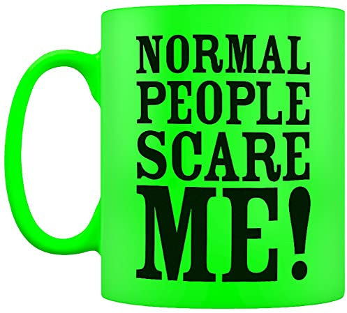 Normal People Scare Me Neon Mug Green 12x9.5cm