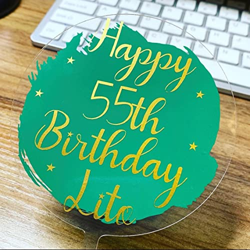 Personalised Acrylic Cake Topper Your Choice Of Wording And Colour, Birthday