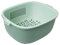 Cesta de drenaje para colador de cocina, juego de tazones para colador 2 en 1, plástico PP libre de BPA, doble capa desmontable, para lavar verduras y frutas