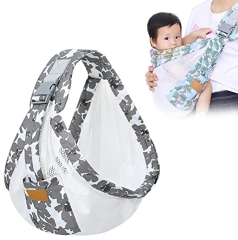 MSLing Atmungsaktive Baby Tragetuch, Verstellbare Babytrage Wickeln, Schnell Trocknend, 3D Netzstoff, Dicken Schultergurten, Elastisch für Sommer, Pool, Strand, Tragen von Neugeborenen Baby