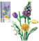 MEIEST Mini-Bausteine, Blumenstrauß-Set, kreatives Basteln, einzigartige Dekoration, Zuhause, Blumen, botanische Kollektion, Bausteine, Spielzeug für Kinder und Erwachsene, Violett