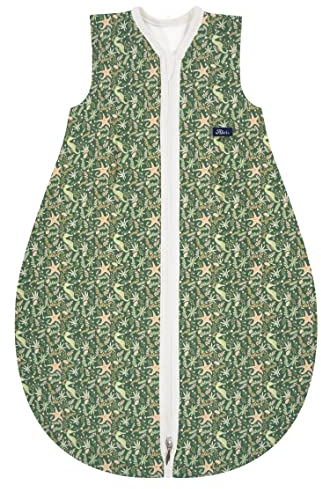 Alvi Schlafsack Baby Mäxchen Light,Kinder-Schlafsack ärmellos, Sommerschlafsack, Außensack (GOTS Underwater World, 80 cm)