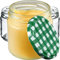 KADAX Barattoli Ermetici di Vetro da 200 ml, Vassetti Piccoli con Coperchio a Vite per Conserve di Frutta, Marmellate e Miele (Set di 10, Quadri Verdi)