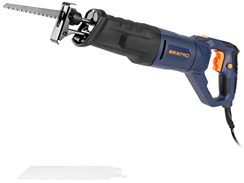 Sega a Gattuccio 850W, MAXPRO Sega Universale Multifunzione, Velocità 0-2800SPM, Profondità di Taglio: 150mm (Legno), 5mm (Metallo), Corsa di Taglio 28 mm, 2 Lame