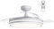 wonderlamp - Ventilador de techo con luz LED Perla, Aspas retráctiles, Motor DC muy Silencioso, 3 CCT Regulable 72W, Blanco