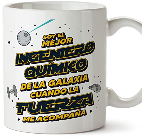 MUGFFINS Tazas para INGENIERO QUÍMICO hombre - En Español - Mejor de la Galaxia Cuando Fuerza me Acompaña - 11 oz / 330 ml - Regalo original y divertido