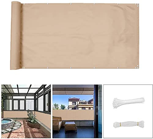 QINGLV Brise Vue Balcon 100x1000cm Brise Vue Occultant Opaque RéSistant à l'eau Brise Vent Terrasse pour Patio/Jardin/Terrasse/Grillage -Couleur Sable