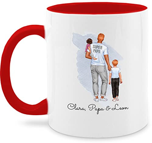 Tasse Tassen 325ml - zum Vatertag - Papa Baby Kind Geschenk I Vater Geschenkidee - 325 ml - Rot - vatertagsgeschenk geschenke väter vatertagsgeschenke sohn kaffeetasse personalisiertes