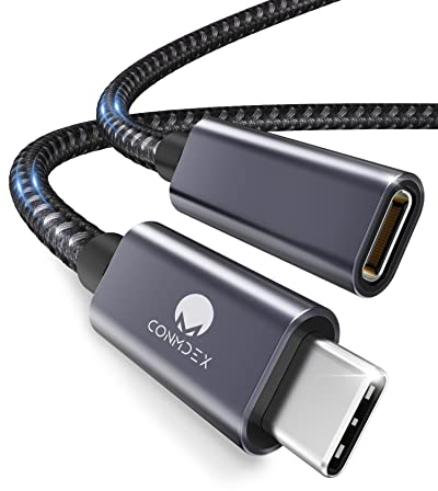 CONMDEX USB C Verlängerung 0.3m USB 3.2 Kabel TypC Stecker auf Buchse Verlängerungskabel 10Gbit/s,5A/100W,4K Video/Audio Sync-Extender Kompatibel mit PSVR2,M1 M2 Max MacBook,Galaxy S23/S22,Pad Mini