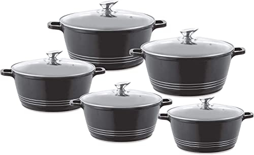 Blacstone Die-Cast Stockpot Set with Lids 5pc (Black)