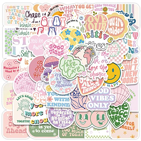 50 dänische Sticker Typ B - Pink Wasserfarbe Graffiti Sticker, Buch- und Fotoalbumsticker, geeignet für Mobiltelefone, Gepäck, Musikinstrumente, Kühlschränke