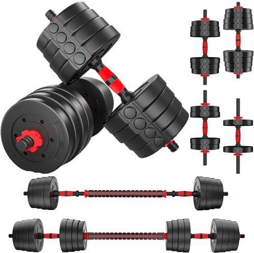 AJUMKER 30KG Dumbbells Barbell Set,Adjustable Dumbbells Barbell Set, Adjustable Lifting Training Set for Men and Women, Body Workout Home Gym Home Heavy