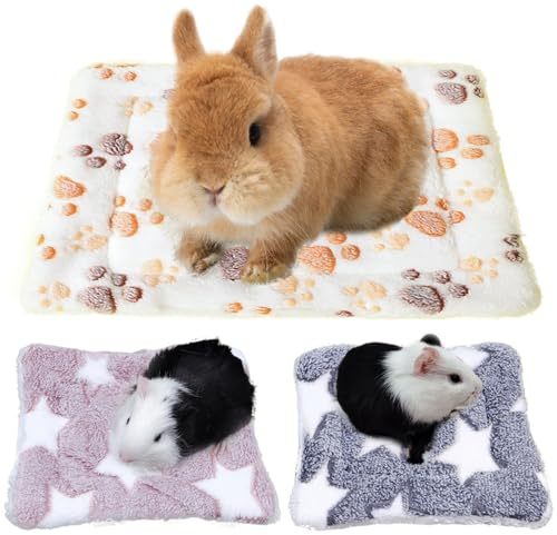 TYXHXTF 3 Pezzi Letto in Peluche per Piccoli Animali, Caldo Letto per Porcellini D'india, Calda Coperta per Porcellino D'india, Casetta per Conigli, per Dormire per Criceto, Coniglio, Cincillà