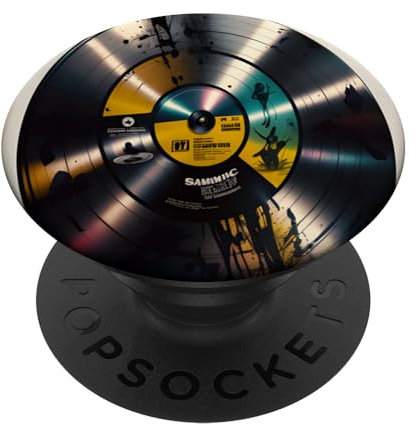 Retro Vinyl Record 90s Pop Culture Icon Vintage Fun Gift PopSockets Swappable PopGrip