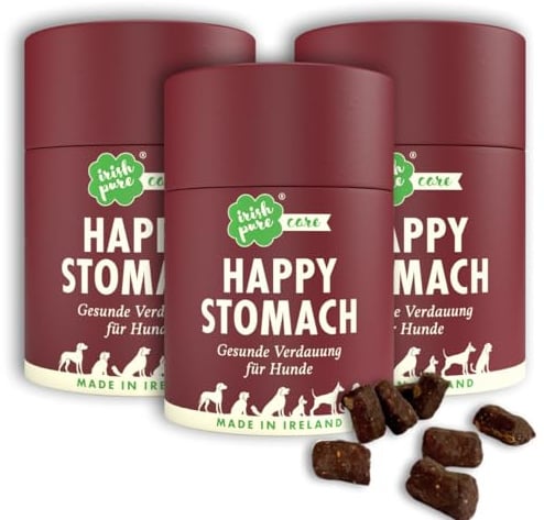 Irish Pure Happy Stomach Verdauungssnacks für Hunde | 300 Stück / 3 x 300g | Probiotika als Leckerli | Darmflora beim Hund stärken | verbesserte Verdauung & Immunsystem | Magenproblemen |100%Natürlich