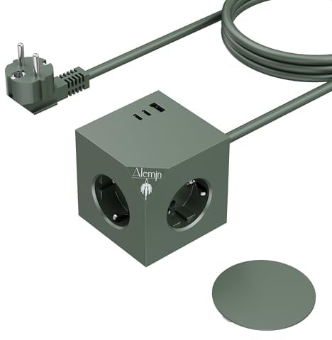 PD20W Power - Ciabatta elettrica con 3 USB, a forma di cubo magnetico, 6 in 1, con interruttore, 3680 W/16 A Power Cube