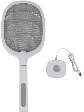 Windhager Elektrische Fliegenklatsche 2 in 1 | Fliegenfalle elektrisch, Fliegenfänger, elektrische Mückenfalle, Insektenvernichter, Lichtfalle | aufladbar | inklusive Halterung und USB Ladekabel