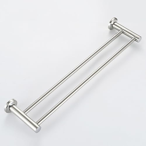 Porte-serviettes long à double tige avec matériel d'installation, porte-serviettes multifonction en acier inoxydable, barre porte-serviettes de cuisine et de salle de bain (100 cm)