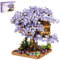 CAXIMSY Cherry Blossom Bonsai Tree House Building Blocks Set Plants Purple Flowers Treehouse Architecture Micro Mini block Gift For Adults And Children 1500 Pieces