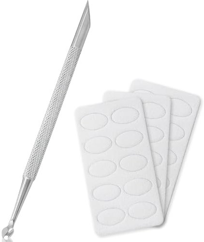 Nail Cuticle Remover Pusher Tool - Stainless Steel Nail Etching Tools, 2-in-1 𝙉𝙖𝙞𝙡 Scraper Cuticles Trimmer Sticks for Gel Nails Manicure Pedicure