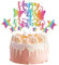 Joyeah Happy 4th Birthday Butterfly Cake Decorations - Colorful Butterfly Cake Toppers and Cupcake Toppers for Girls Birthday, Wedding, or Fairy Party