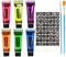 Pintacaras Infantil, 8 Colores Fluorescente Pintura Cara Niños Hipoalergenica, Neon Pintura Facial y Corporal Seguridad No Tóxica (6 Ceras Fluorescente UV)
