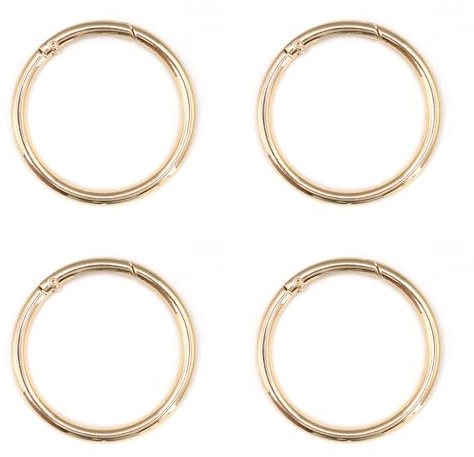 CHSEROK Karabiner Rund, 6 Stück Große Größe Ring Karabiner, Zinklegierung Karabinerhaken Rund, Hellgold, Außendurchmesser 60 mm, für Schlüsselanhänger, Basteln, Dekorationen