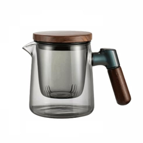 SUREK Removable Glass Teapot Countertop Teapot With Lid Flower Teapot Teapot With Removable Bulk Tea Filter 16.5oz/470ml Cleanable