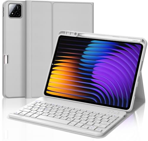 JADEMALL Bluetooth Tastatur für iPad 10.9“/10.2”/9.7“, Samsung Galaxy - Kabellose, Ultraleichte Deutsche QWERTZ Tastatur mit iOS-Sondertasten, ohne Beleuchtungohne Touchpad, Weiß, 10 Zoll