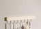LNGFSH Hakenleiste Küche ohne Bohren, Küchenleiste Selbstklebend Beweglichen Haken, Küchenstange Hakenleiste Verstellbar aus Aluminium für Küchenutensilien (Beige,mit 8 Haken 40cm)