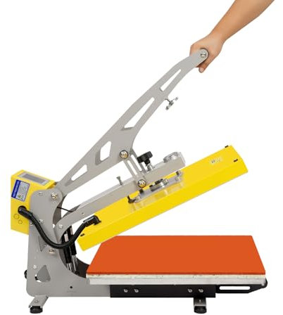 OUKANING Transferpresse 40x50cm T-shirt Presse Maschine 2500W Heißpresse Maschine Hitzepresse Maschine mit Digitaler LED-Temperatur- und Zeit controller DIY Sublimationspresse Heat Press (Gelb)
