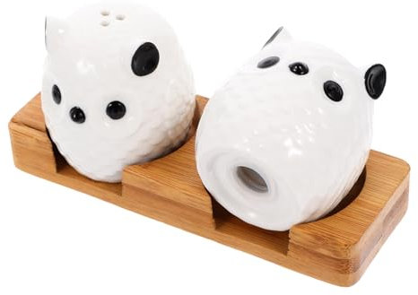 GRIRIW 2stücke Salz Und Pfefferstreuer Keramik Mit Tabletts Geeignet Für Salz Pfeffer Und Eulenform Langlebig Und Praktisch Für Küche Und Restaurant