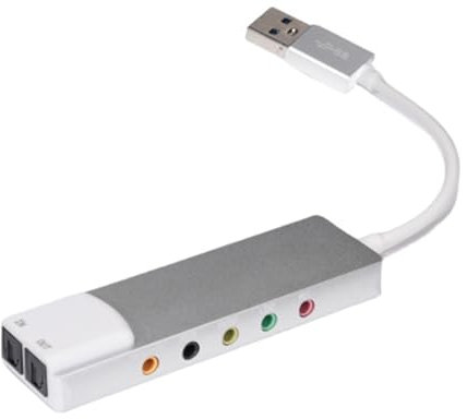 KASFDBMO Carte son USB avec adaptateur son 5.1 canaux pour home cinéma et configurations de jeu