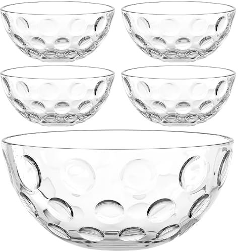 LEONARDO HOME CUCINA OPTIC Schalenset • 5 tlg. Set • Strukturierte Glasschalen im klaren Design • Passend zu jeder Gelegenheit • Vielseitig einsetzbar • Stapelbar • Hochwertig • klar • 066355