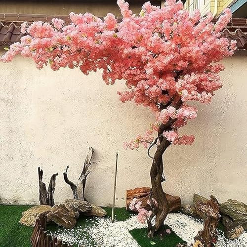tylxayoxa Grand Cerisier Artificiel en Fleurs – Cerisier Rose Japonais – Plante Artificielle for Décoration De Bureau, Chambre Ou Fête – Fausse Fleur en Soie(2mx1.8m)