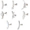 HJZHII 8 Stück Helix Piercing Ohrringe Set, 16G Helix Piercings Conch Piercing Knorpel Tragus Ohrschmuck Edelstahl Flache Rückseite Ohrring Ohrstecker Strass(A)