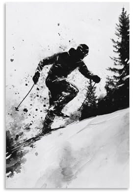 YMHDJYH Sport-Poster, Biathlon-Tinte, Winter, Wandkunst, Wandbild, moderne Dekoration, hängendes Kunstposter, 30 x 45 cm