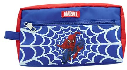 MARVEL - Trousse de Toilette Spider-Man - Format Médium - Idéal Rangement et Voyage - pour Enfant, Adolescent, Adulte - Rouge & Bleu - Produit Officiel Disney/Marvel