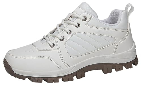 Generisch Chaussures de randonnée pour femme - Pieds larges - Chaussures de trekking avec dessus en cuir - Chaussures de randonnée légères - Chaussures de marche confortables à enfiler - Résistantes à