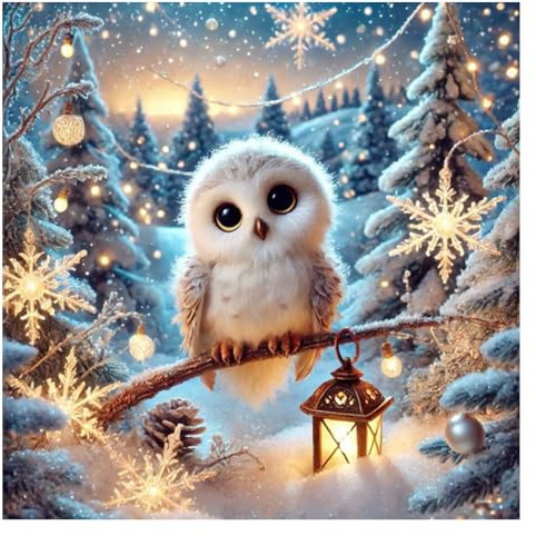 BOWETILE Diamond Painting Rotkehlchen Erwachsene, Weihnachten Rotkehlchen Diamant Painting Bilder für Erwachsene Anfänger, 5D DIY Diamond Art Craft für Home Wand Decor 30x30cm