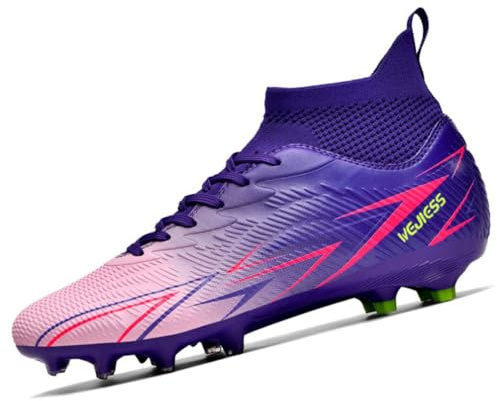 WEJIESS ¡Zapatos de Fútbol Estilo Alto, Suela de Clavos Potente, Domina el Campo