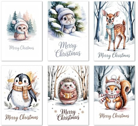 Edition Seidel Set 12 (2x6) exklusive Premium Weihnachtskarten mit Umschlag. Doppelkarten/Klappkarten mit Briefumschlag. Karte Postkarte Grußkarte Weihnachtspostkarte Weihnachten Xmas englisch