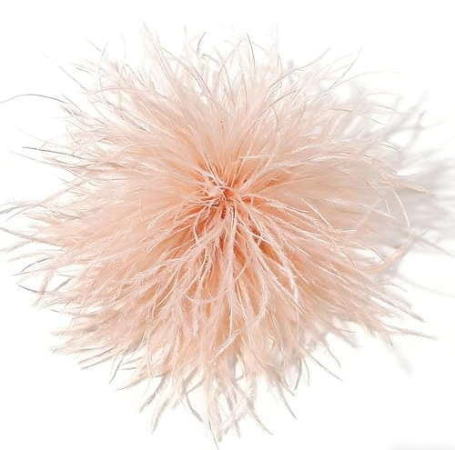Broche en Plume d'Autruche Moelleuse, Vintage Plume Partie Décoration Broche Accessoire Convient pour Les Banquets, Mariages, Fêtes