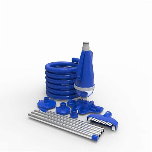 WERKA PRO Aspirateur Préfiltre Complet Piscine - Perche 140 cm 4 Sections - Tuyau 5 m Ø 32 mm - Compatible Tous Fonds - pour