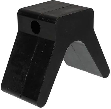 Outanaya Boat Trailer Bow Stop V-shape Rubber Support 2-inch Black Winch Post Bracket for Fishing Boats, Yachts, Kayaks Trailer Accessories