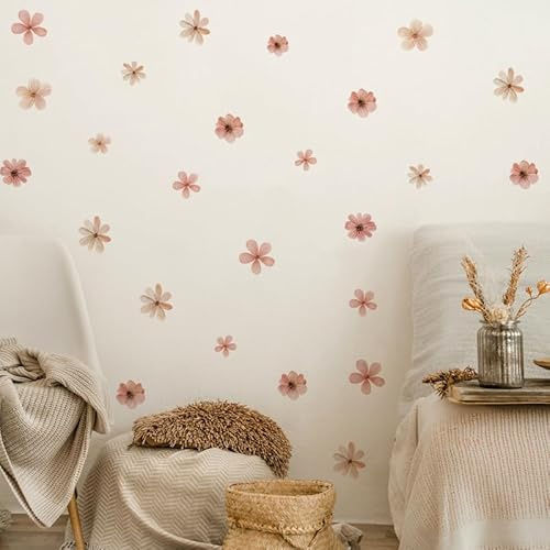 56 Stück Wandsticker Kinderzimmer, Floral Home Decor, Bunte Blumenaufklebe, Wandaufkleber Kinderzimmer Mädchen & Jungen, Aufkleber Sticker Geeignet für Babyzimmer und Kindergärten