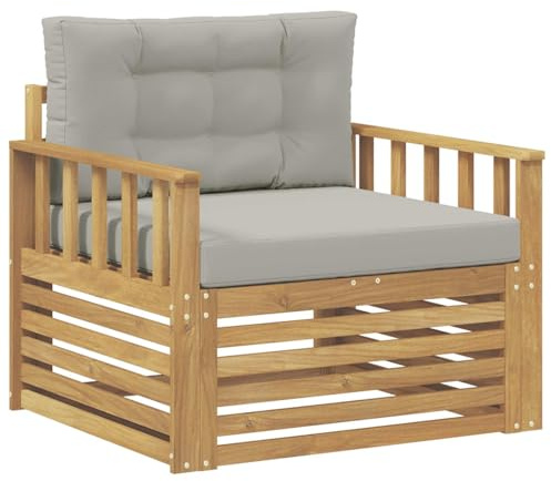 vidaXL Outdoor-Sofa Polyester Weiß und Hellgrau, Gartenmöbel, modernes Outdoor-Sofa, modulare Lounge, Elegante Terrassen-Sitze
